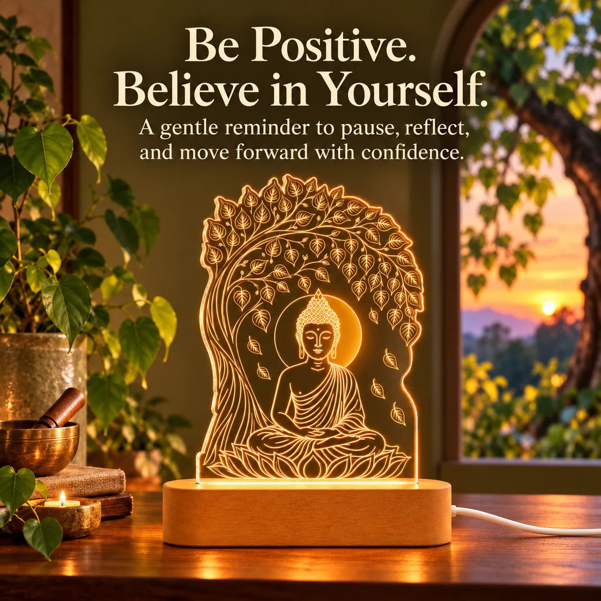 Buddha Statue LED Lamp for Home Decor – Gautam Buddha Night Light