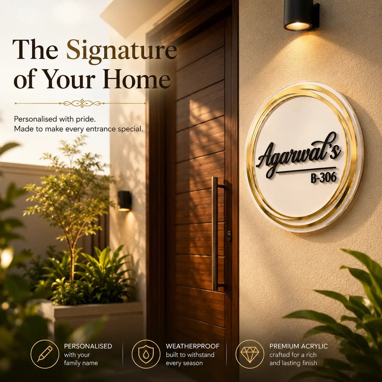 Rings of Gold – A Sassy Name Plate for Door