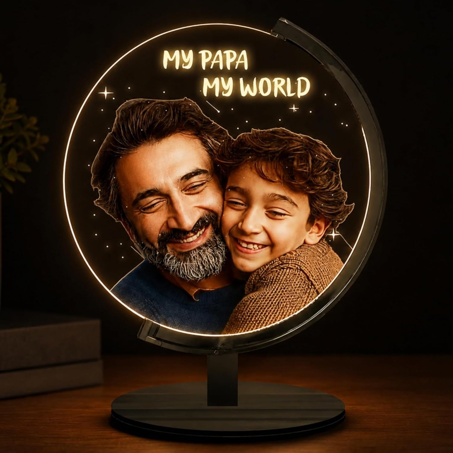 Beloved Dad: Personalized Photo Lamp for Dad