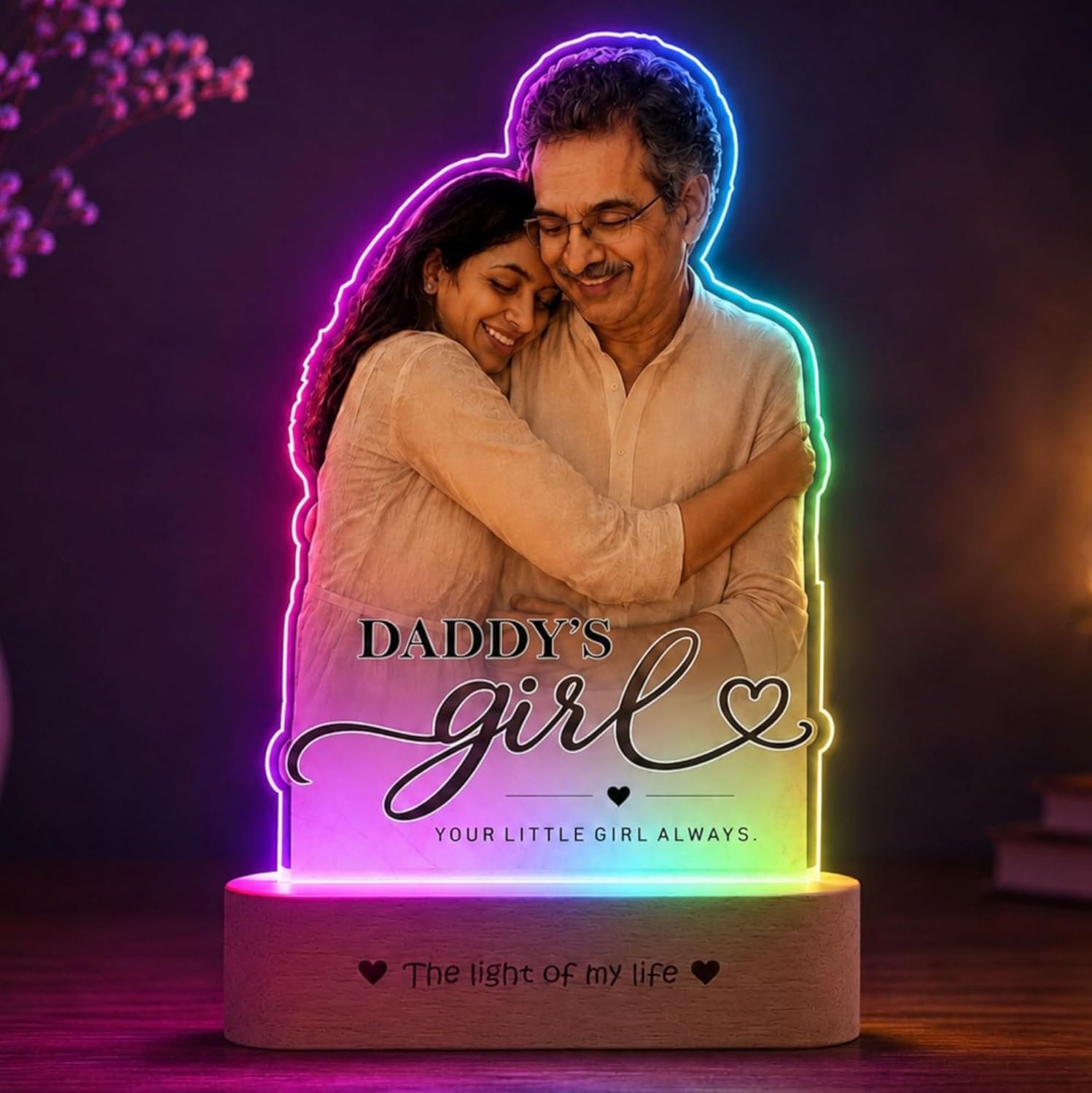 Daddy’s Girl Personalized Photo Lamp for Dad