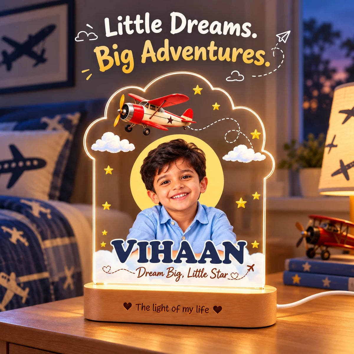 Birthday Gift for Boys & Son – Personalized Photo Lamp