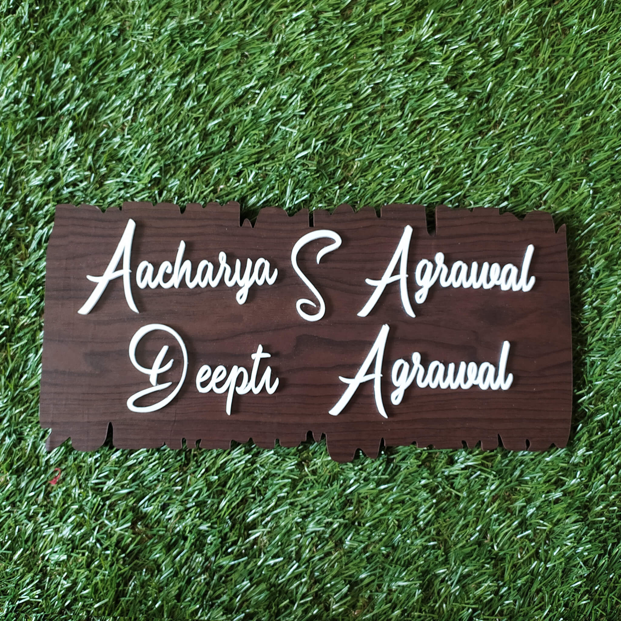 House name plate with acrylic letters