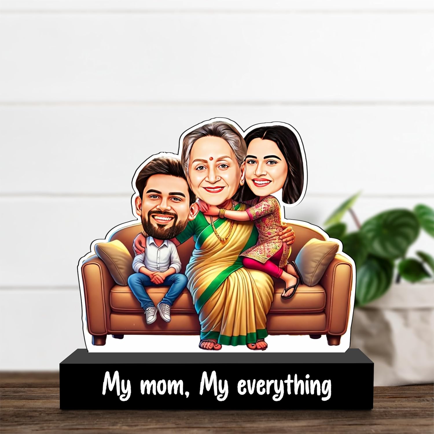 Our Everything – Personalized Caricature Gift for Mom with 2 Kids | Custom Mother's Day Gift