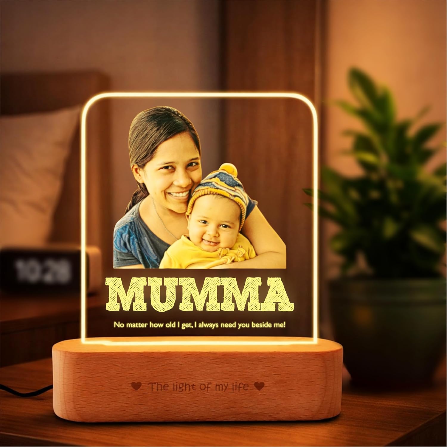 Eternal Need: Engraved Mom & Child Lamp