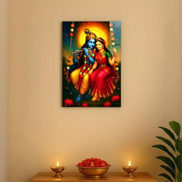 Radha Krishna Photo Frame – Premium UV Printed Acrylic | Divine Radha Krishna Wall Frame for Home Décor, Pooja Room & Gifting
