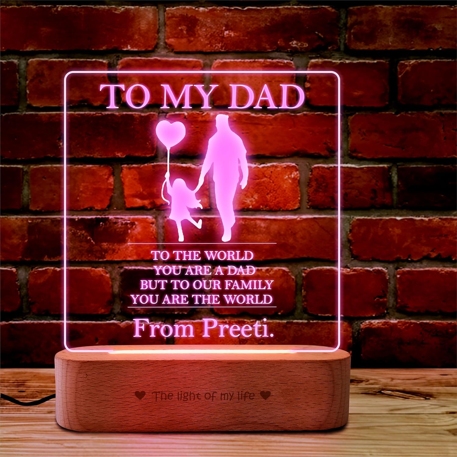 Dad My World Lamp - Father's Day Gift