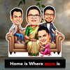 Home is Where Mom Is – Personalized Caricature Gift for Mom of Three Kids