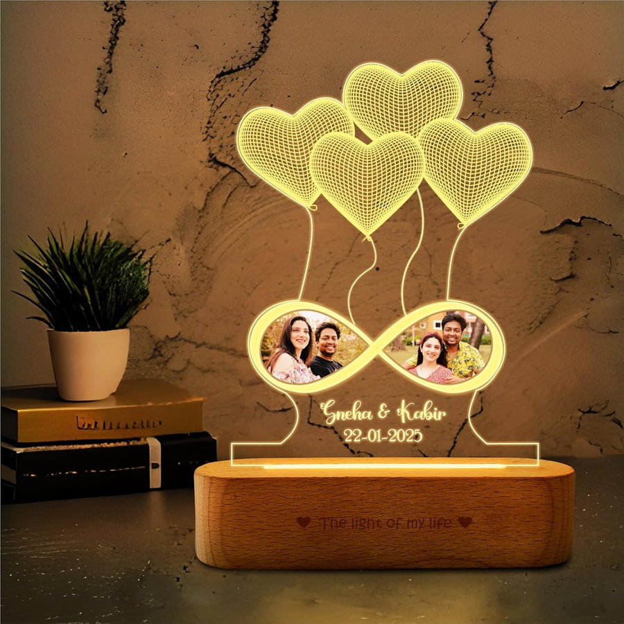 Anniversary Gift - Heart Lamp With Names