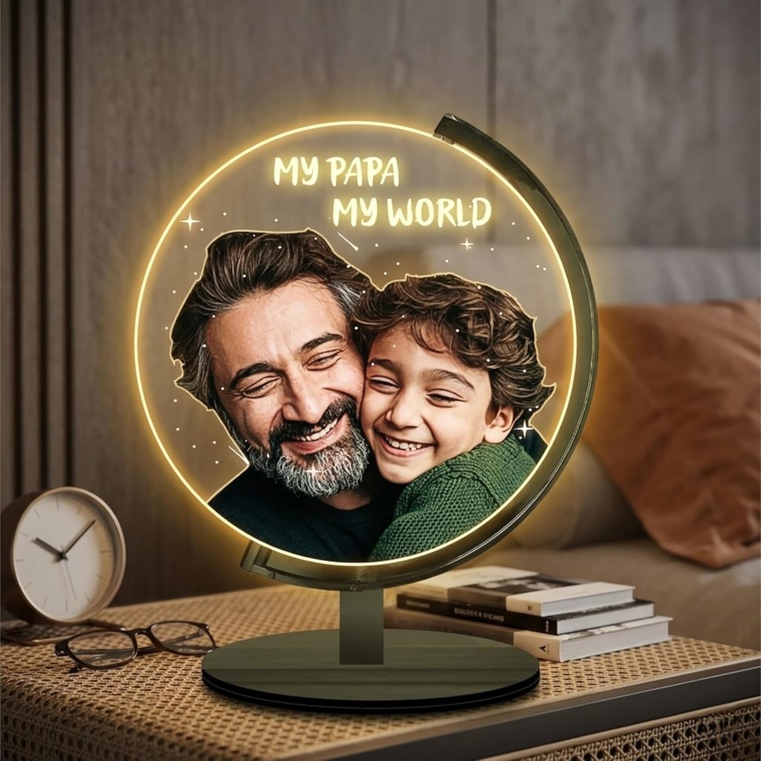 Beloved Dad: Personalized Photo Lamp for Dad