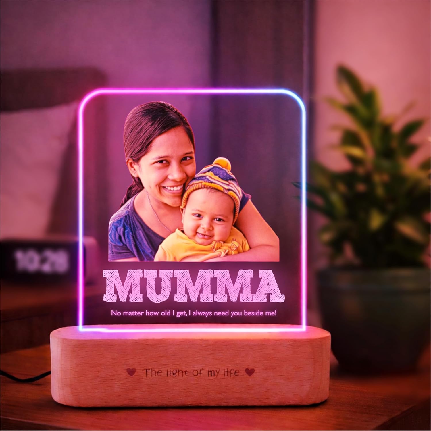 Eternal Need: Engraved Mom & Child Lamp