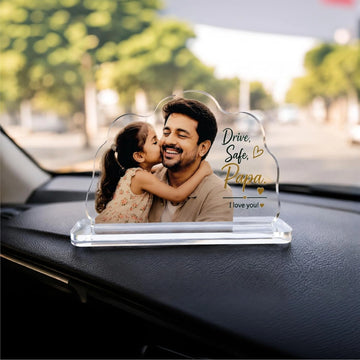 Personalized Drive Safe Papa Car Dashboard Photo Frame for Dad