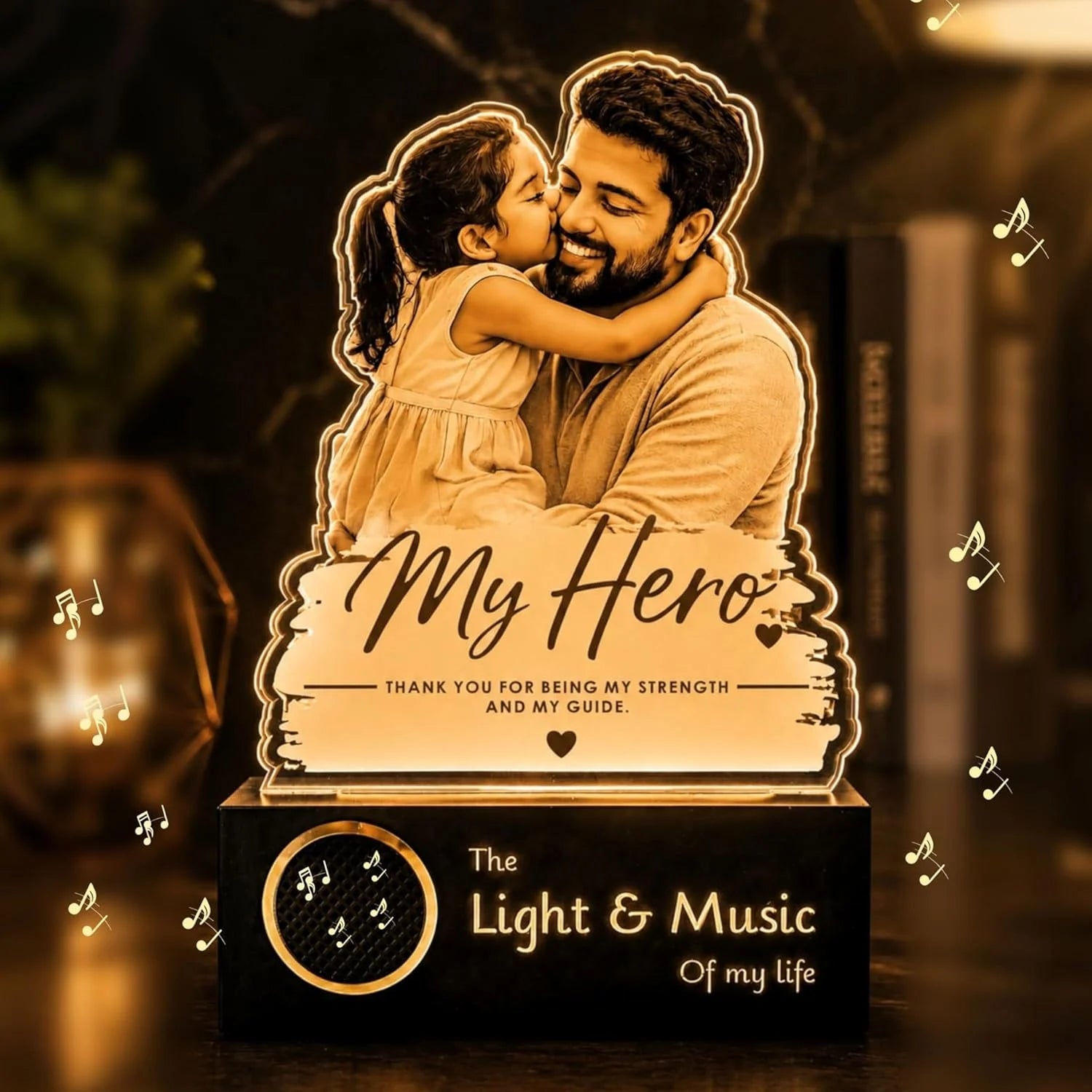 My Hero Personalized Photo Lamp for Dad