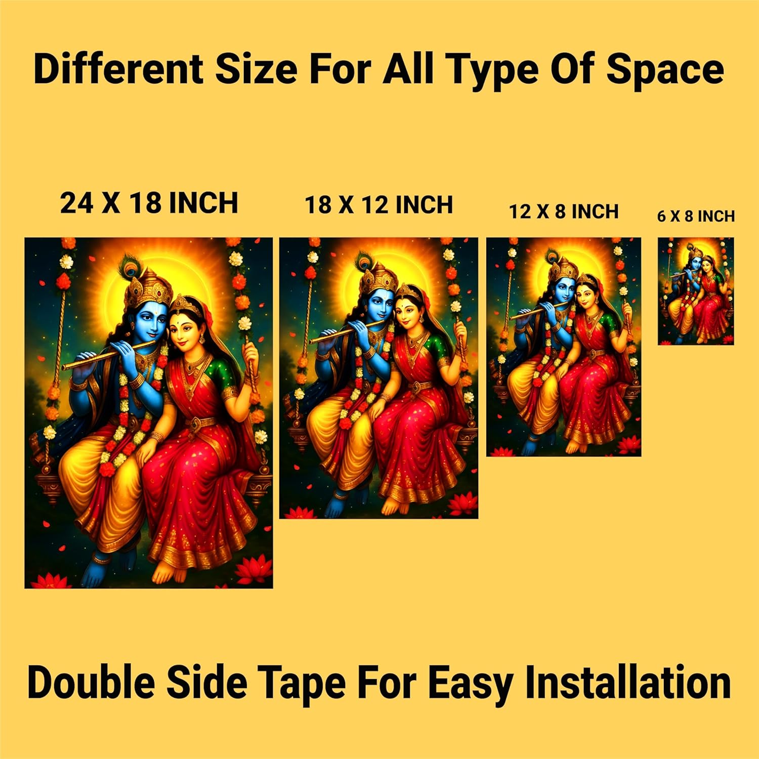 Radha Krishna Photo Frame – Premium UV Printed Acrylic | Divine Radha Krishna Wall Frame for Home Décor, Pooja Room & Gifting