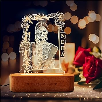 Wedding Gift for Bride - Photo Engraved Lamp