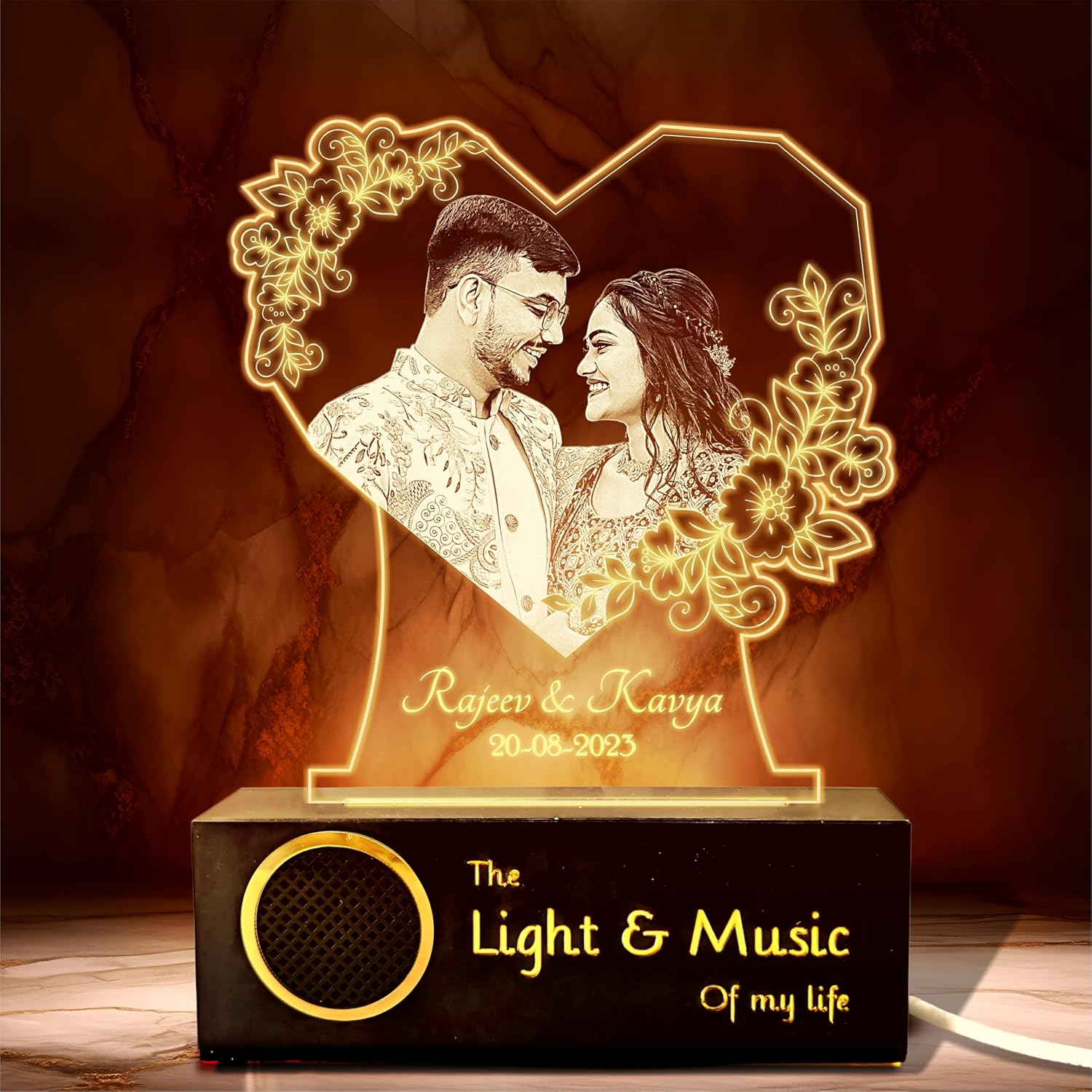 Radiant Love: Personalized Photo Glow Lamp