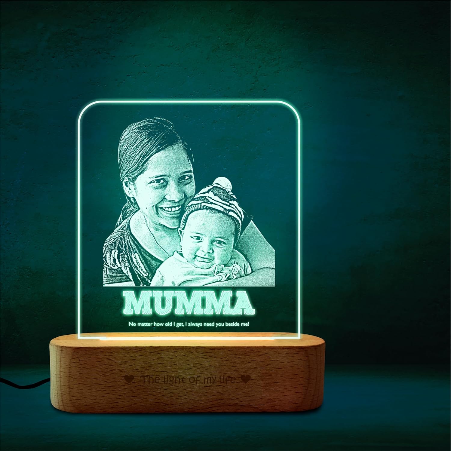 Eternal Need: Engraved Mom & Child Lamp