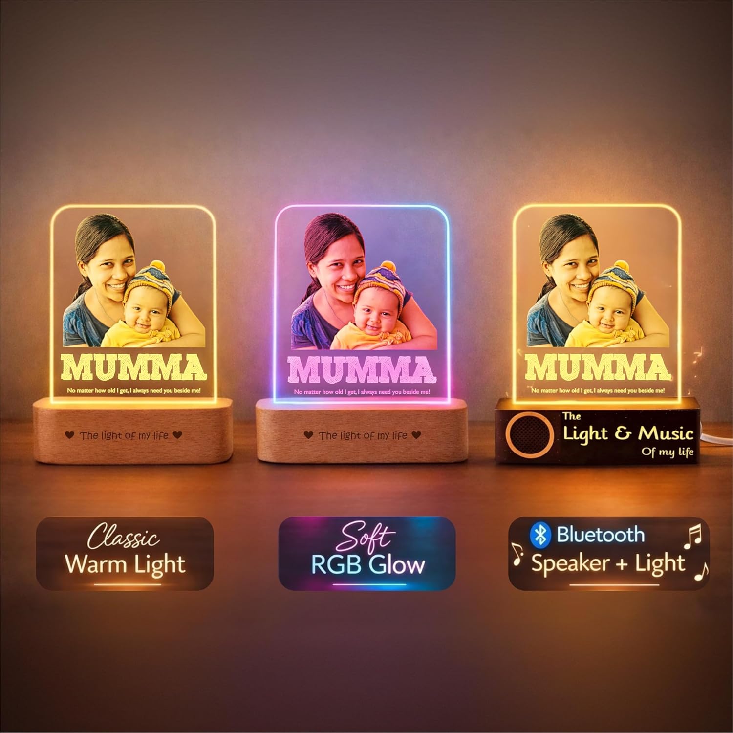 Eternal Need: Engraved Mom & Child Lamp