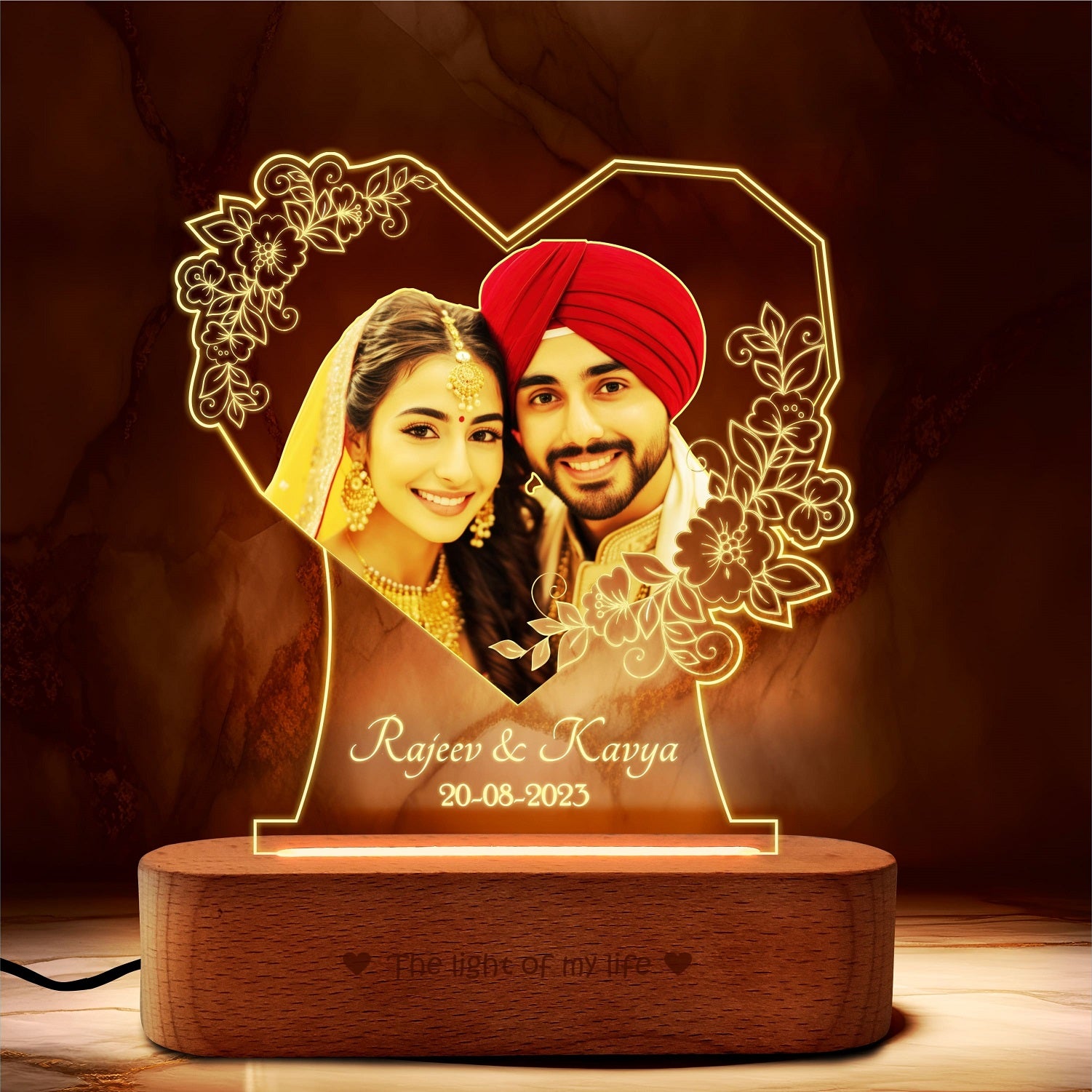 Radiant Love: Personalized Photo Glow Lamp