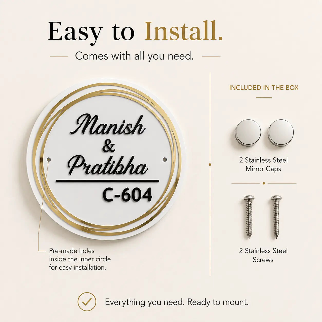 Rings of Gold – A Sassy Name Plate for Door