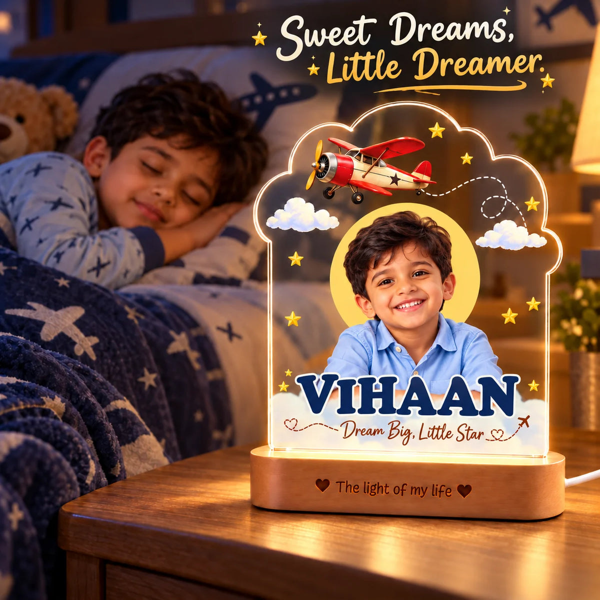 Birthday Gift for Boys & Son – Personalized Photo Lamp