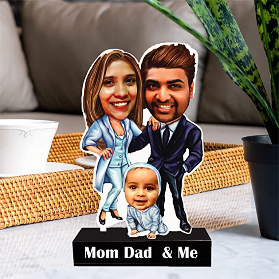 Gift for new Mom and Dad – Caricature with toddler