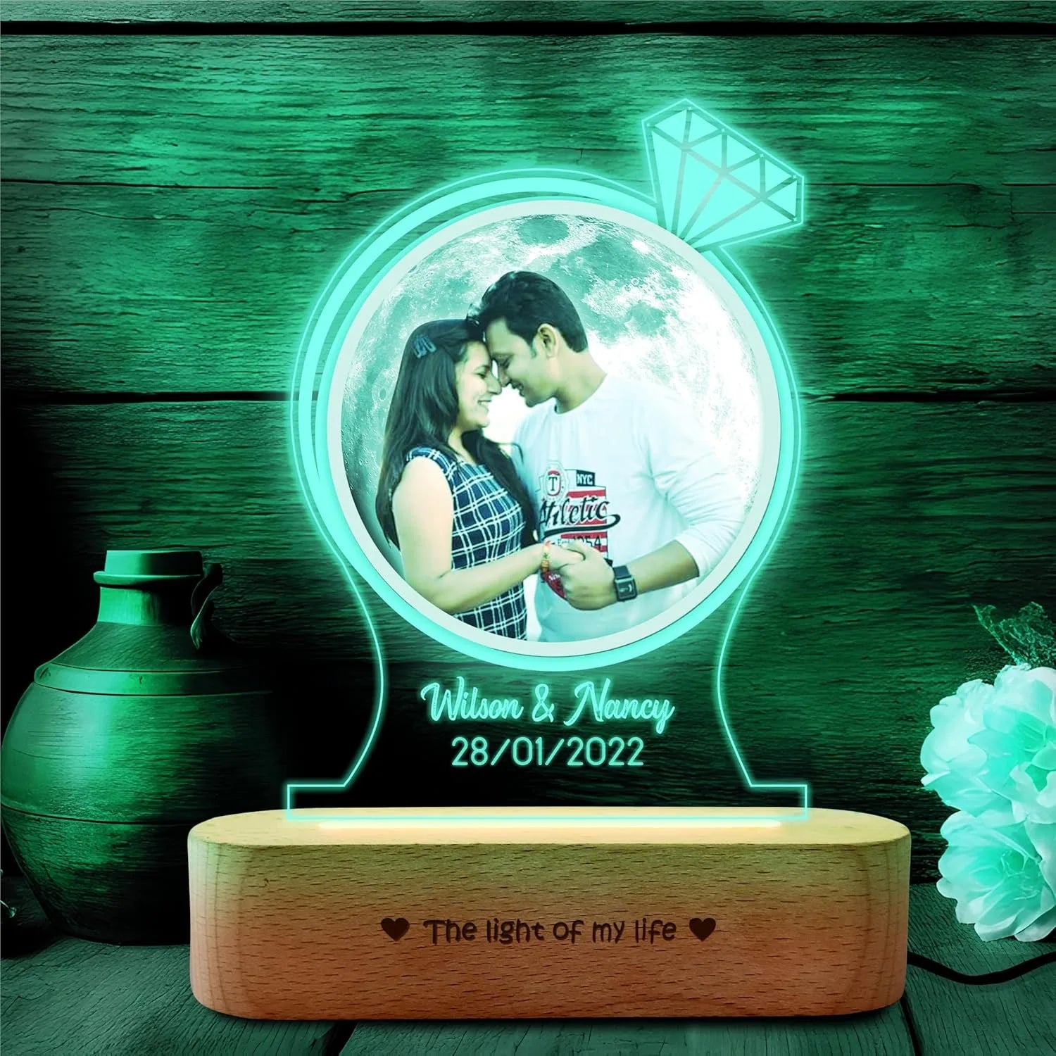Engagement gift – Photo moon lamp