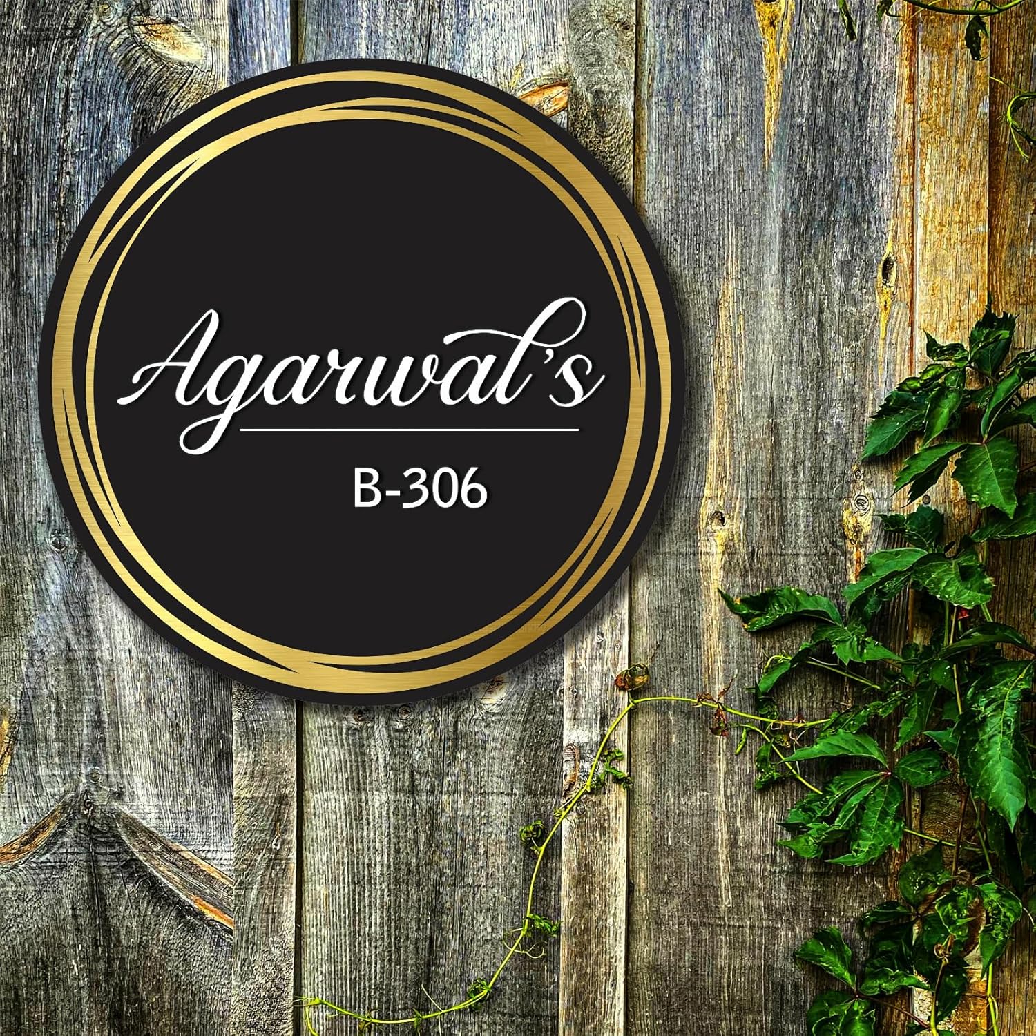 Rings of Gold – A Sassy Name Plate for Door