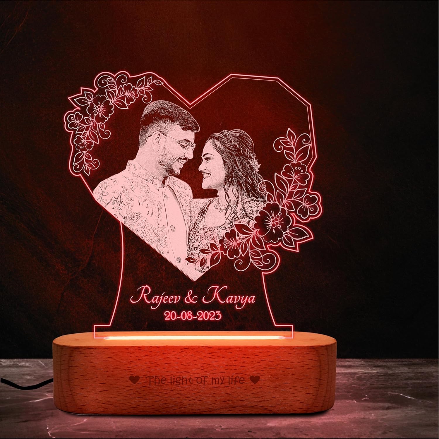 Radiant Love: Personalized Photo Glow Lamp