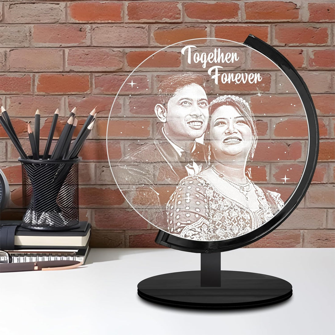 Personalized LED Acrylic Photo Lamp - Custom Night Light Gift for Family, Mom, Dad, Sister & Couples