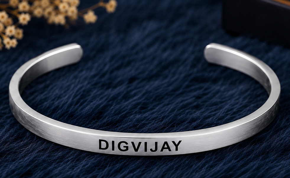 Legacy- Personalized Name Kada for Men | Custom Engraved Stainless Steel Bracelet | Waterproof | Gift for Boyfriend, Husband, Brother & Dad