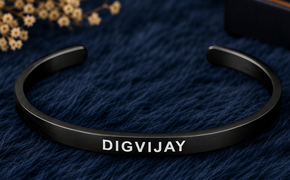 Legacy- Personalized Name Kada for Men | Custom Engraved Stainless Steel Bracelet | Waterproof | Gift for Boyfriend, Husband, Brother & Dad