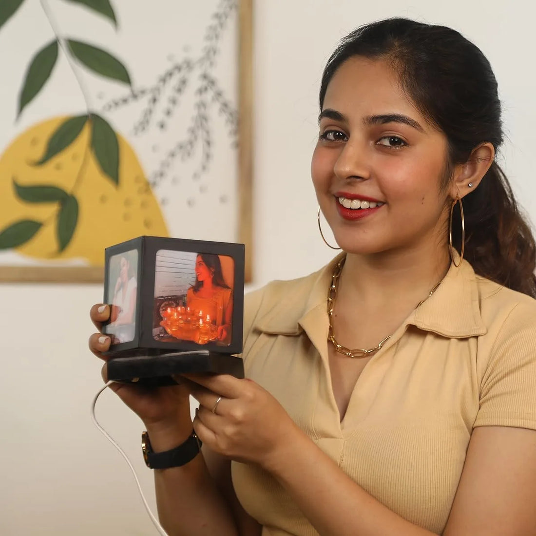 1st Anniversary photo frame - Nostalgia lamp