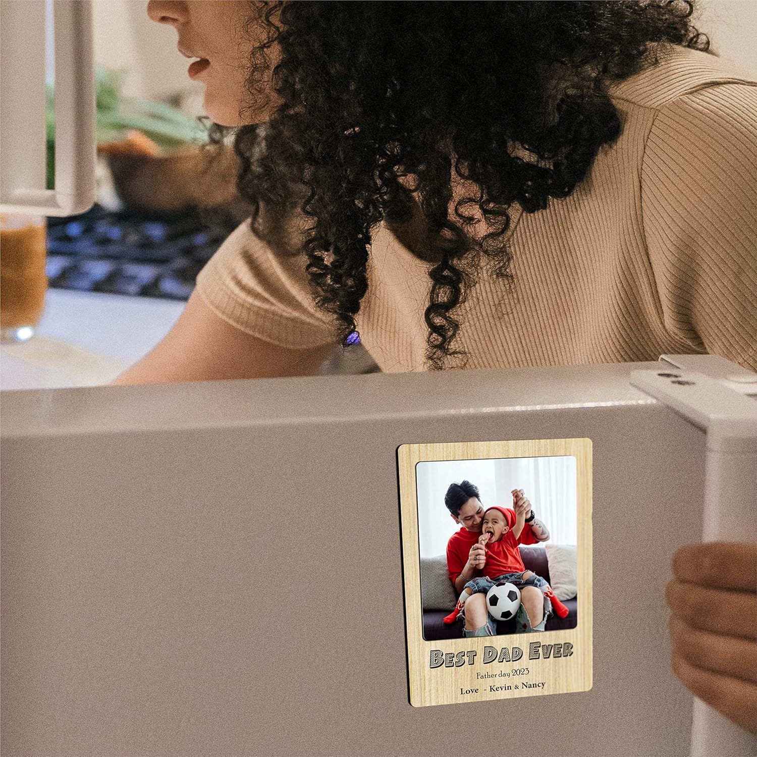 ZOCI VOCI Best dad ever Fridge Photo Magnet Father's Day Gift