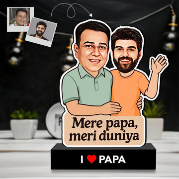 Mere Papa, Meri Duniya – Personalized Caricature Gift for Dad from Son
