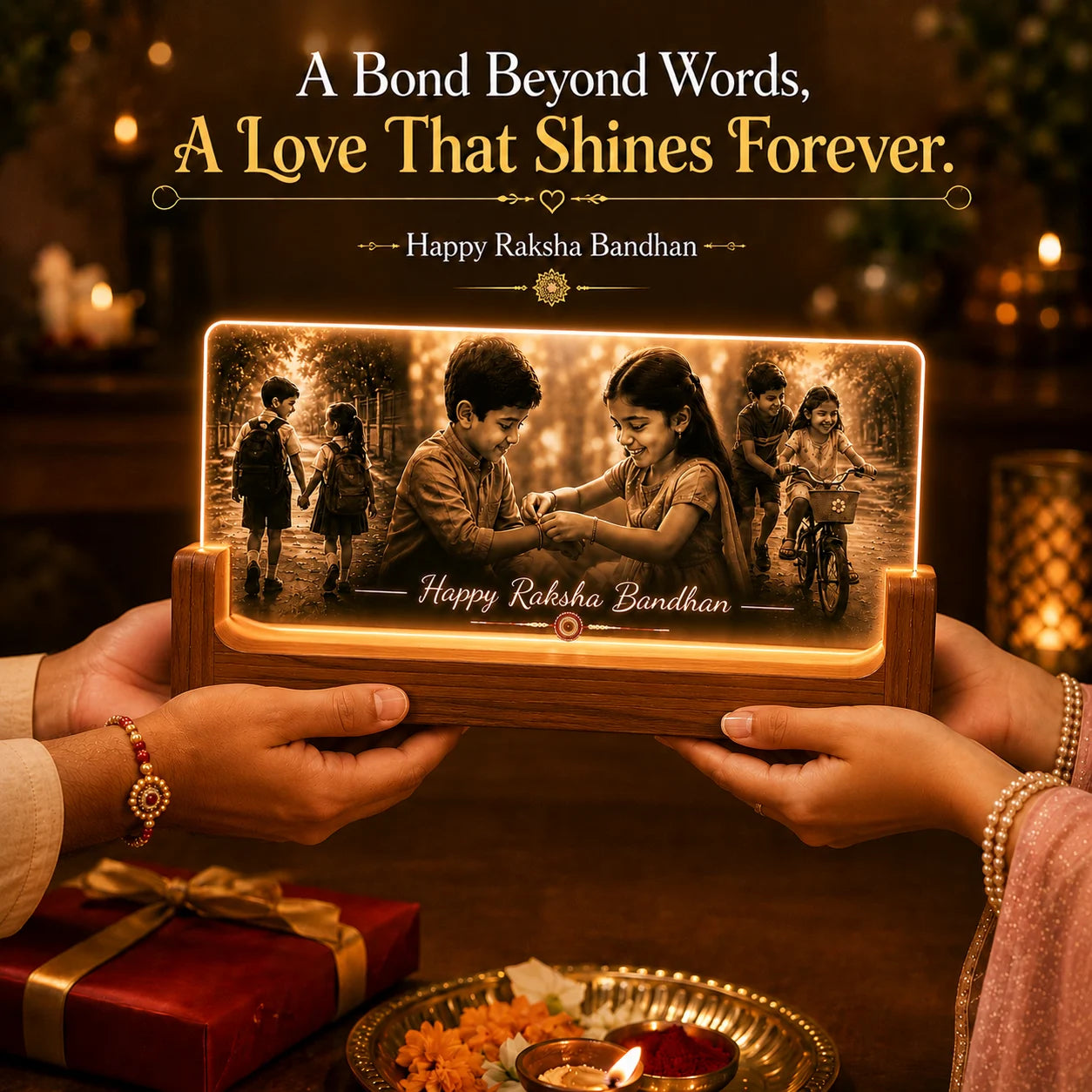 Always U A Personalized Rakhi Gift for the Brother Who Grew Up Beside You