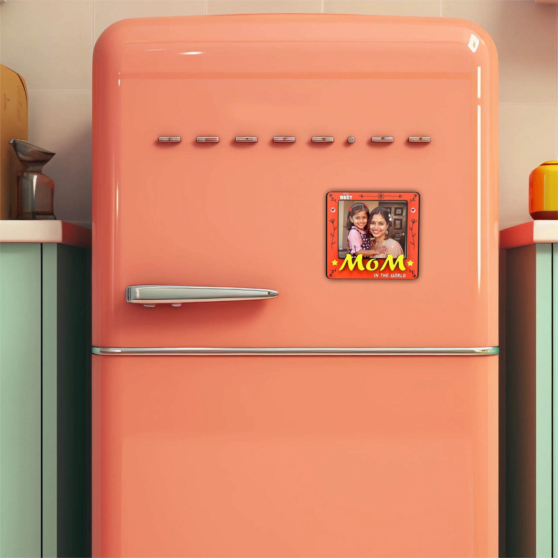 Make Her Smile Every Day – Custom Photo 4x3 Mother's Day Fridge Magnet | Personalized Gift for Mom