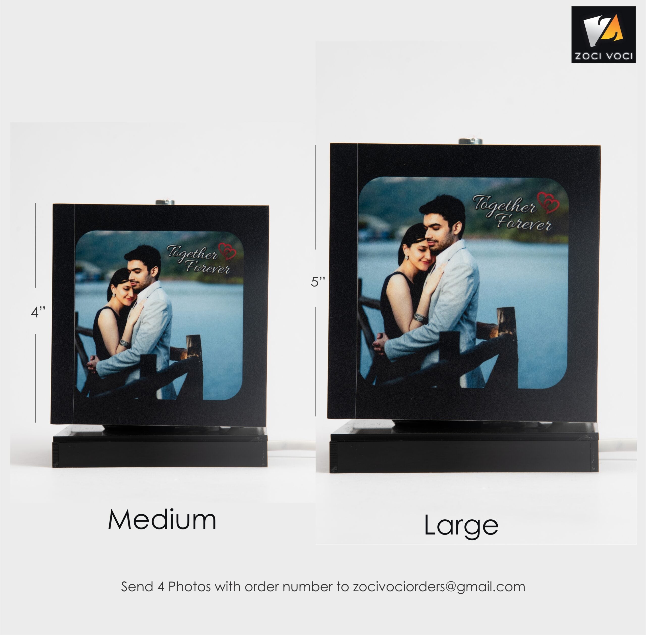 Size variation in zoci voci rotating photo lamp