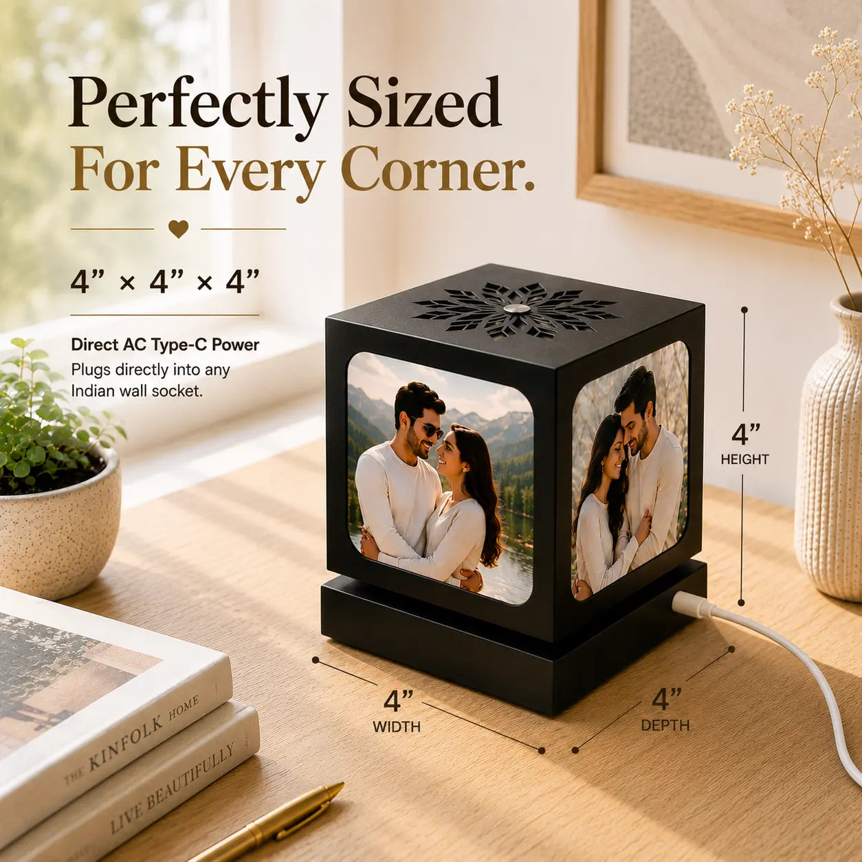 Anniversary Gift - Rotating Photo Lamp - Nostalgia Flora