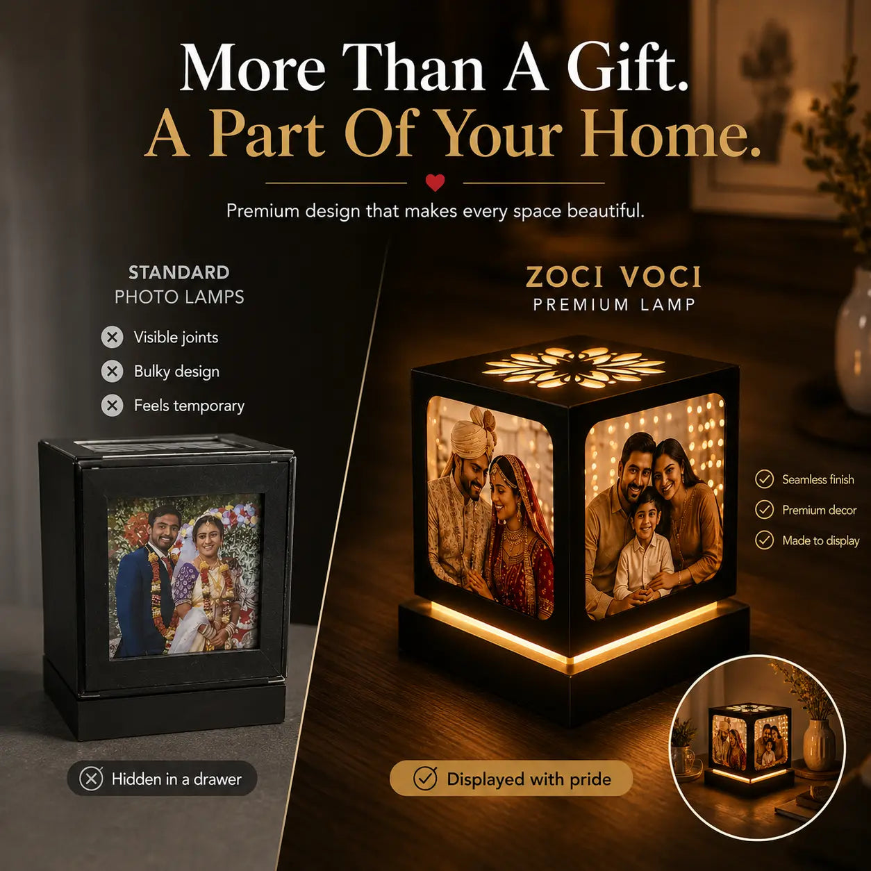Anniversary Gift - Rotating Photo Lamp - Nostalgia Flora