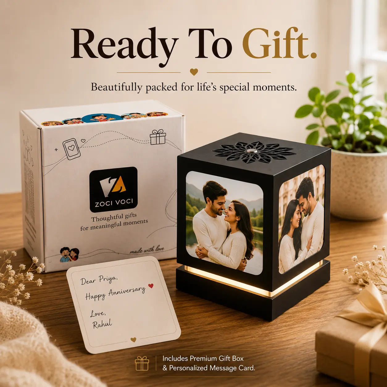 Anniversary Gift - Rotating Photo Lamp - Nostalgia Flora