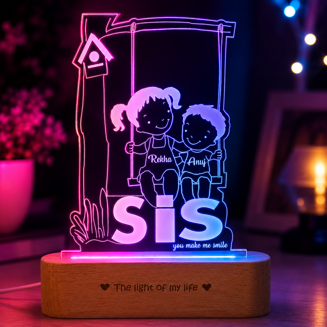 Rakhi gift for sister - Sister Love Lamp