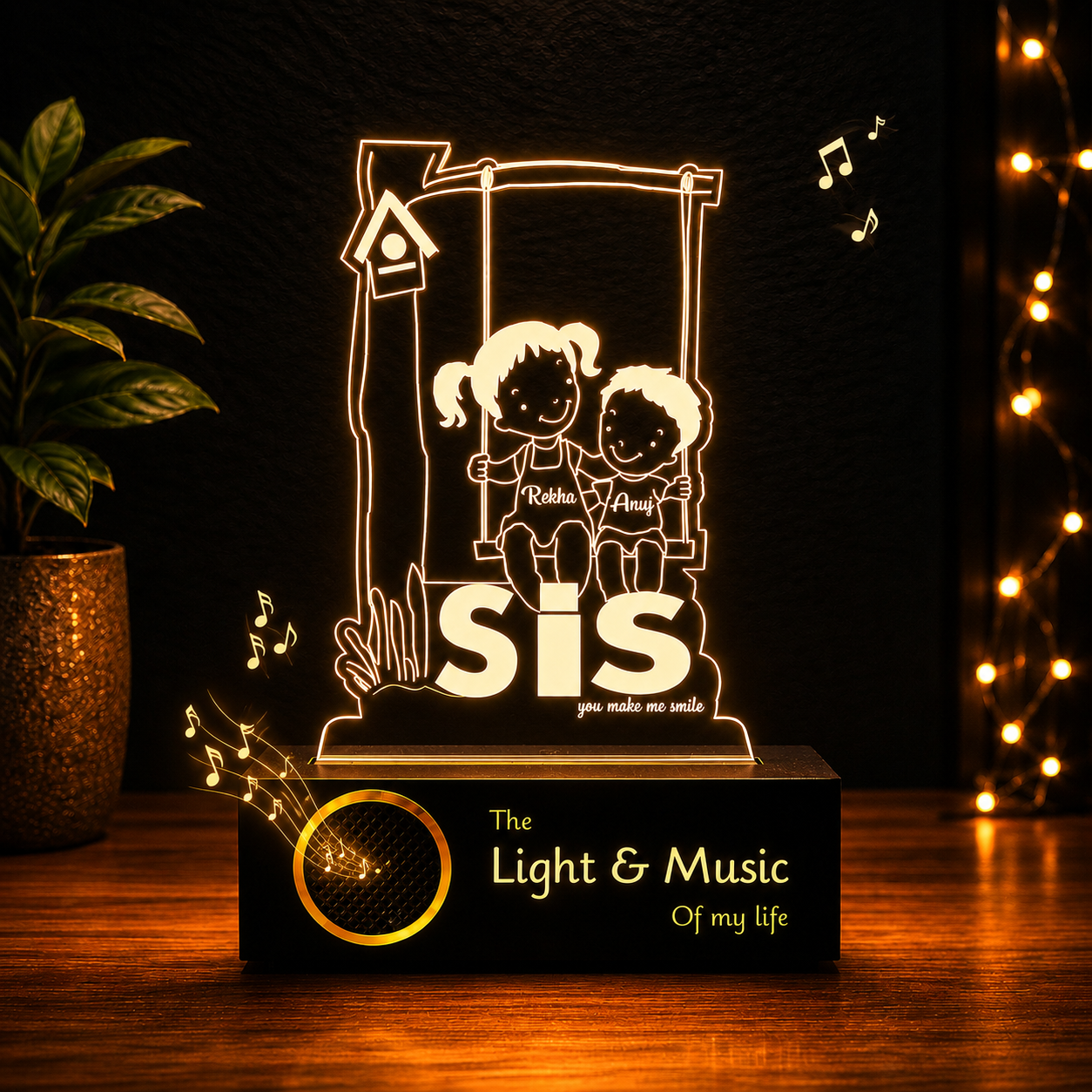 Rakhi gift for sister - Sister Love Lamp