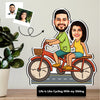 Pedal Bonds – Unique Rakhi Gift for Brother and Sister India | Personalized Bicycle Caricature Standee (6x6