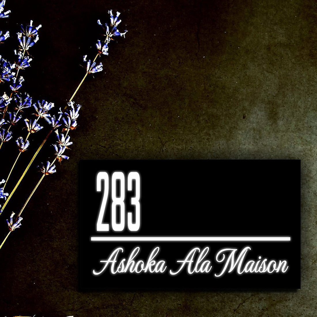 Classic black and white Light name plate