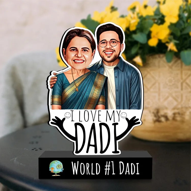 World’s #1 Dadi – Personalized Caricature Gift for Grandma