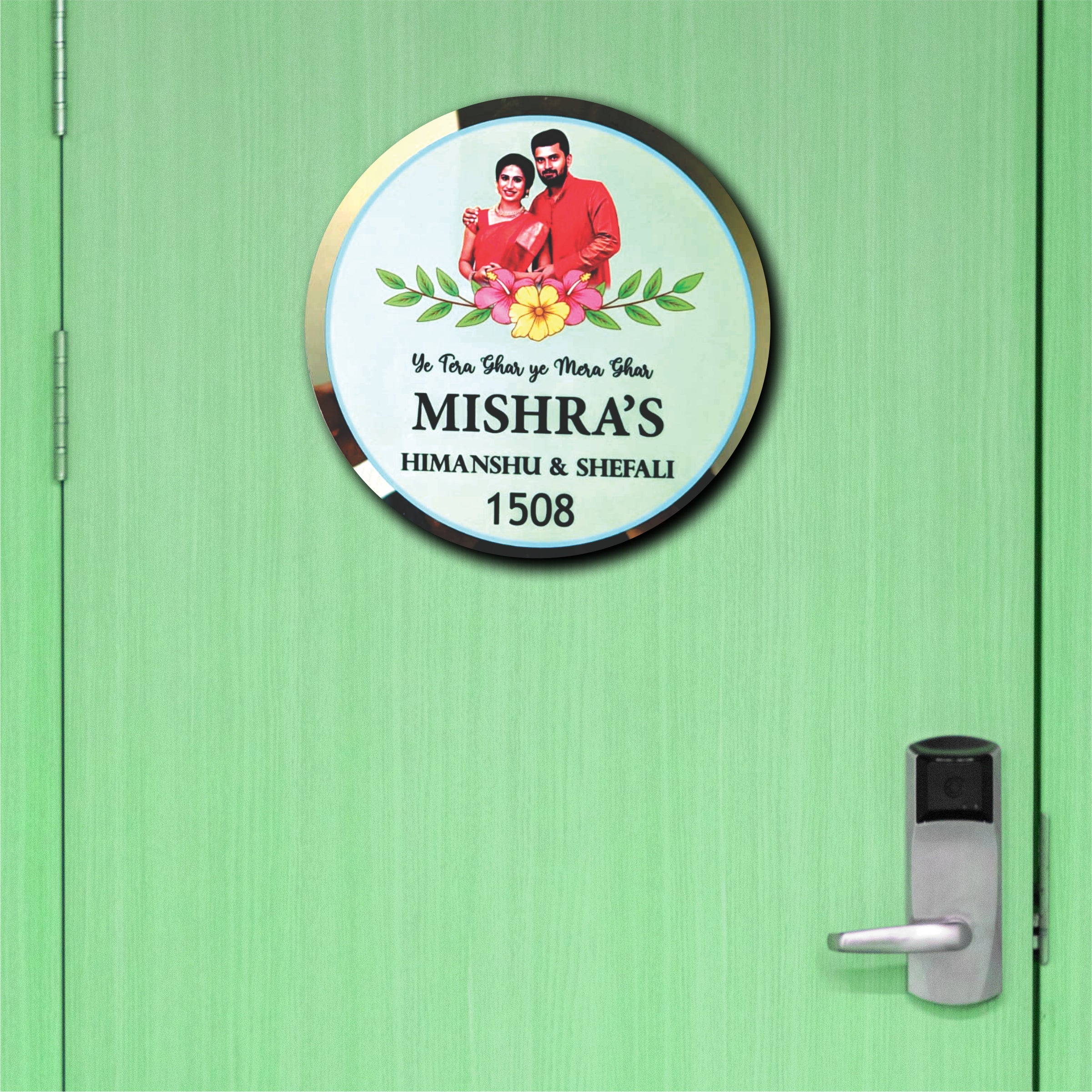 Colorful Welcome- Personalized Name Plate with Photo