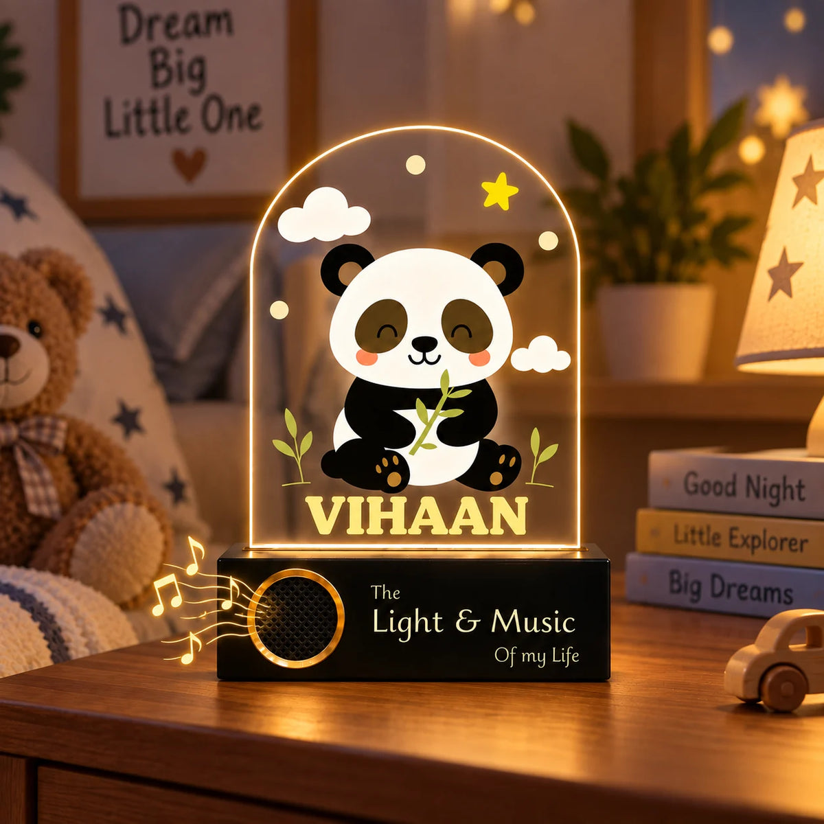 Newborn Gift with Name – Personalized Panda Night Lamp for Baby Room