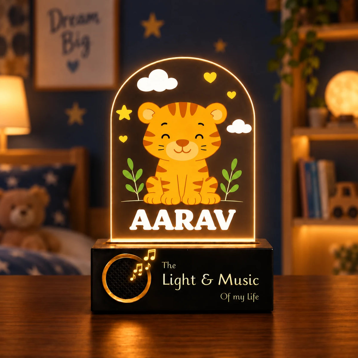 Birthday Gift for Boys – Personalized Tiger Night Lamp with Name