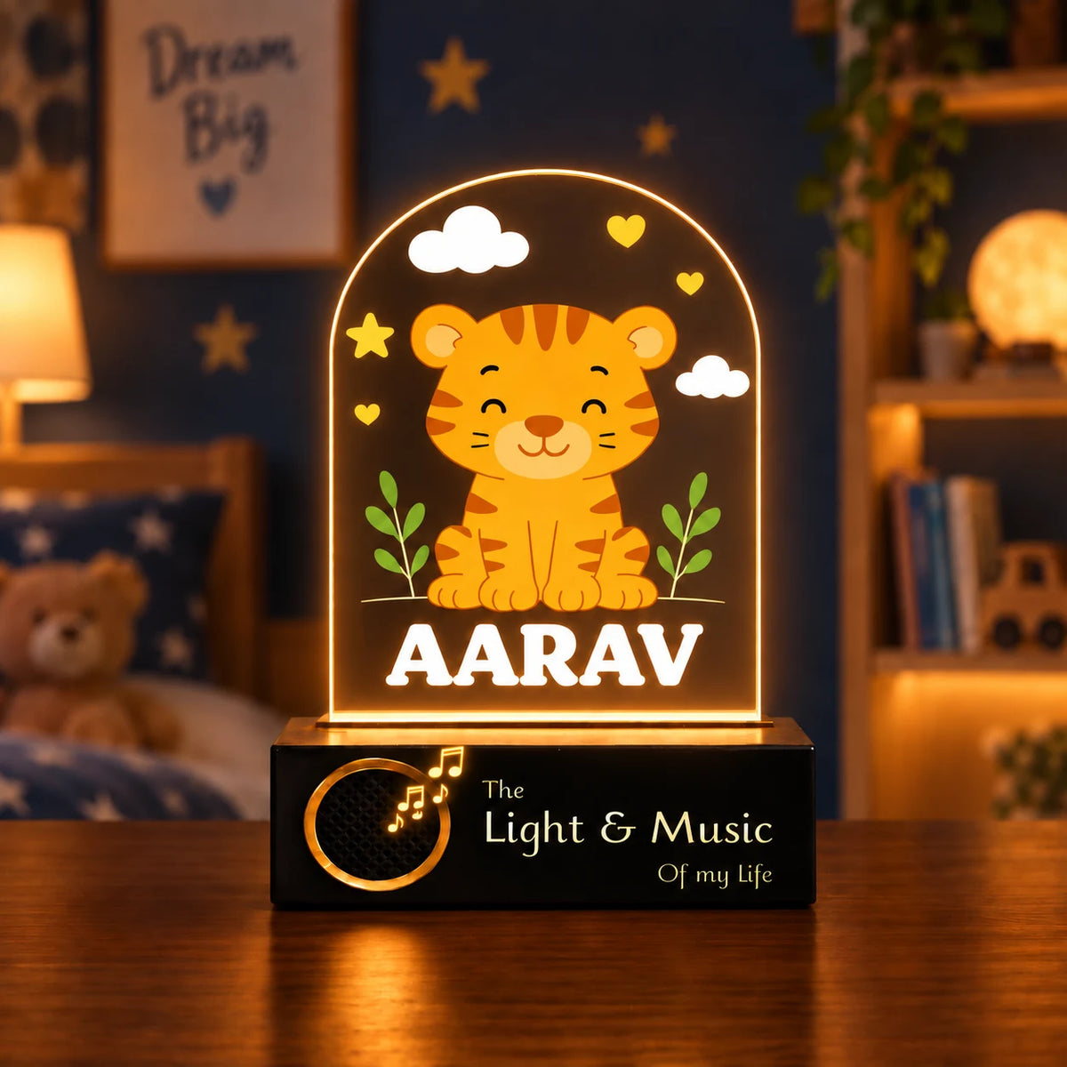 Birthday Gift for Boys – Personalized Tiger Night Lamp with Name