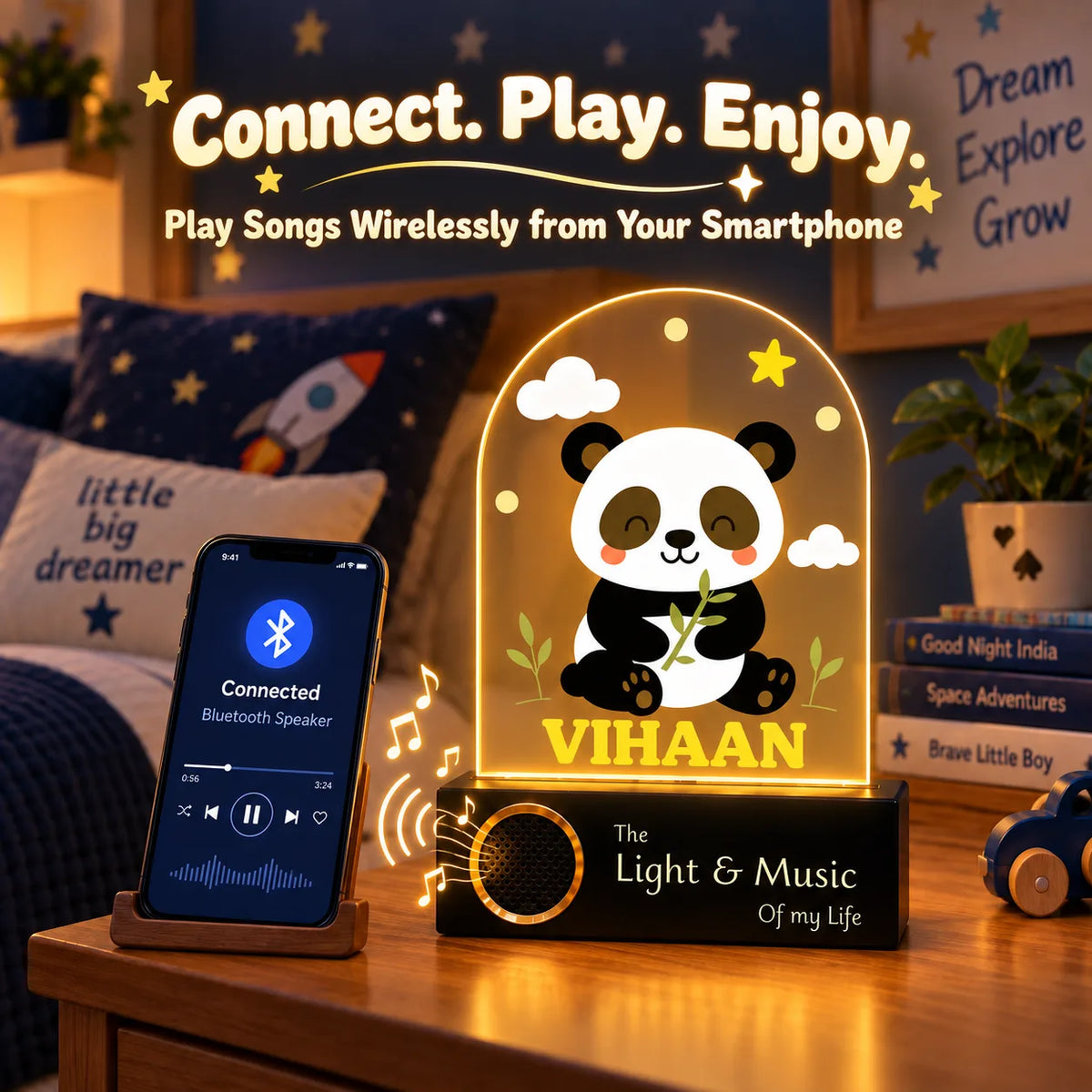 Newborn Gift with Name – Personalized Panda Night Lamp for Baby Room
